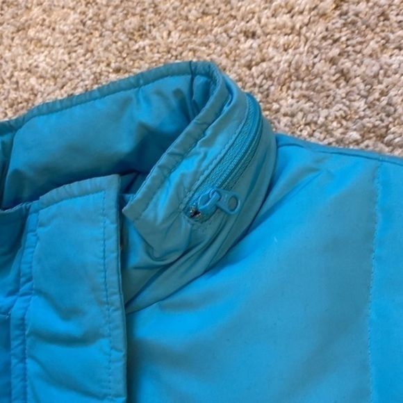 Talbots Turquoise Blue Puffer Vest with Hood - Picture 7 of 11